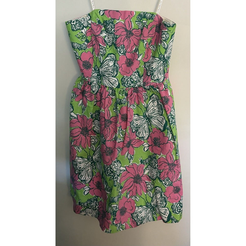 Lilly Pulitizer Womens Sz‎ 4 Dress Bloomin Cacoonin Lottie Pink Butterfly Floral